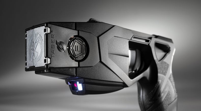 TASER International manufactures a variety of TASERS. This one is the X26P Black 3Q Drama model.