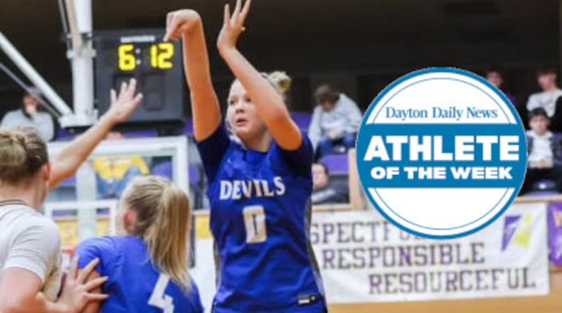 Brookville sophomore Jolie Gudorf is the Dayton Daily News Athlete of the Week for Jan. 26-Feb. 1, 2026. CONTRIBUTED