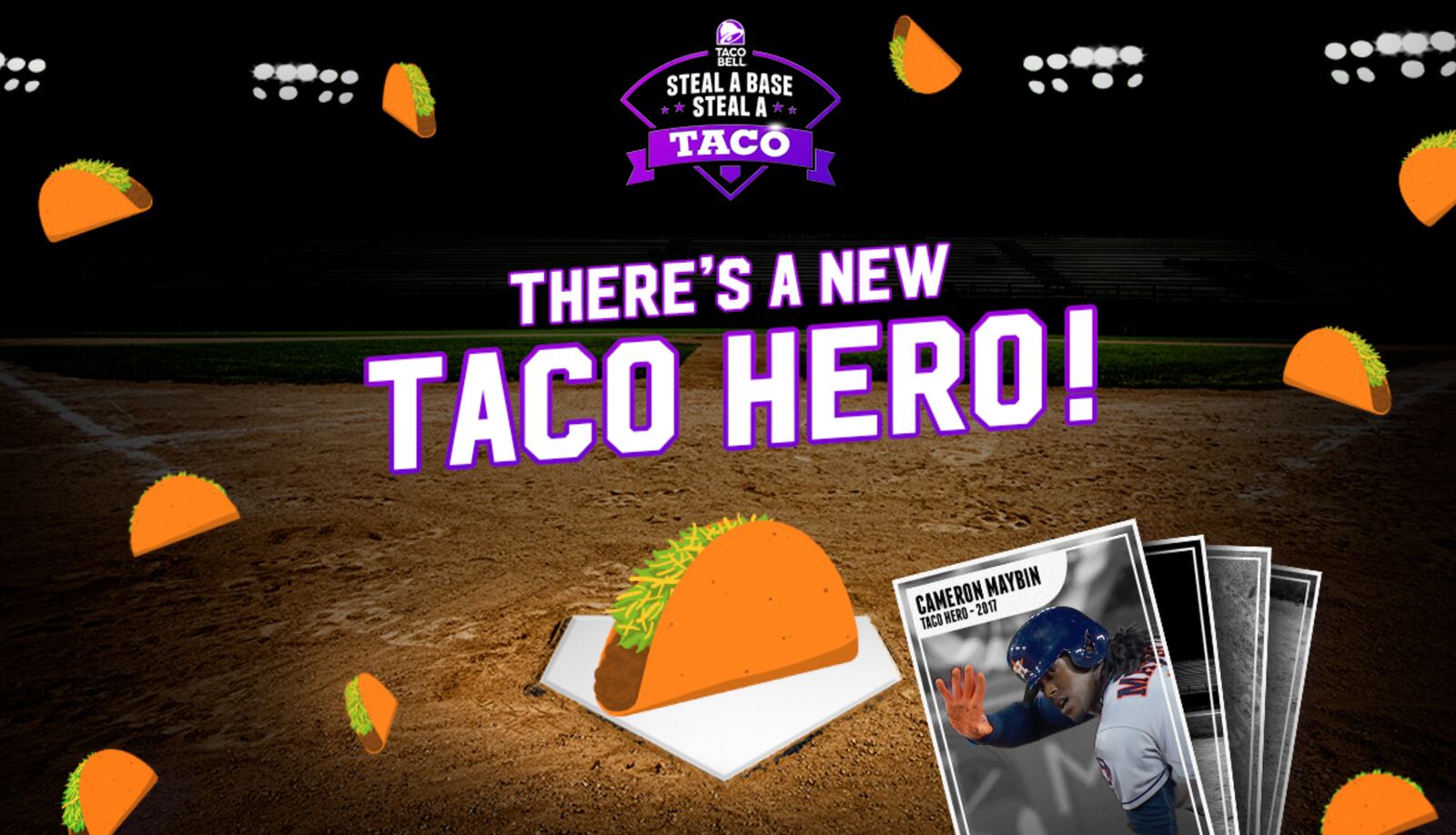 Taco Bell announced that it will be giving away free Doritos Locos Tacos to crowds of hungry customers across the country from 2-6 p.m. on Wednesday, Nov. 1. The promotion is in honor of Houston Astros Cameron Maybin's "stolen base hear 'round the world" in Game 2 of the World Series. CONTRIBUTED
