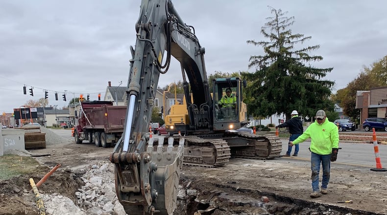 The Troy West Main Street reconstruction project has brought a few surprises, including discovery of remnants of a former canal bridge. Contributed photo