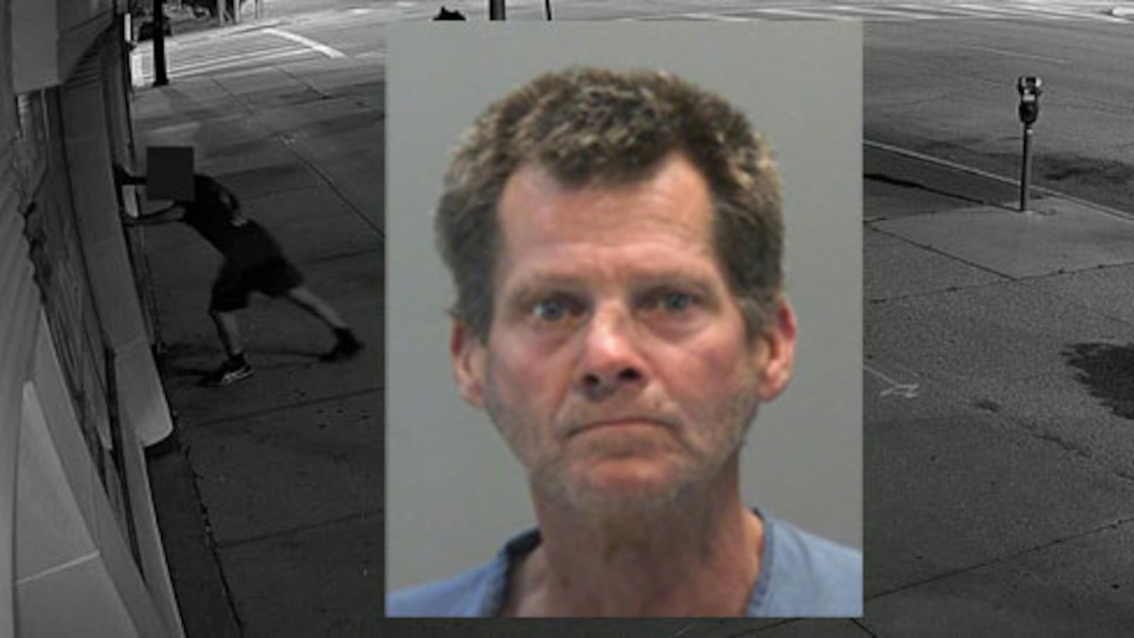Mark Arden, 60, was arrested for allegedly smashing glass and Plexiglas windows and doors of eight storefronts and a church in the northwest part of downtown Dayton on Aug. 12, 2025. CONTRIBUTED