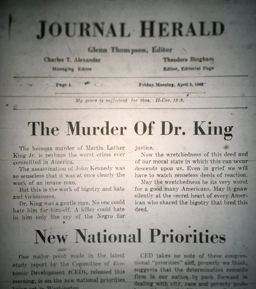 News pages tell MLK assassination story