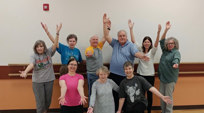 Recent Golden Class tap dance students ham it up for the camera at the new south studio for the Dayton Ballet School at the Washington Twp. Recreation Center annex. CONTRIBUTED