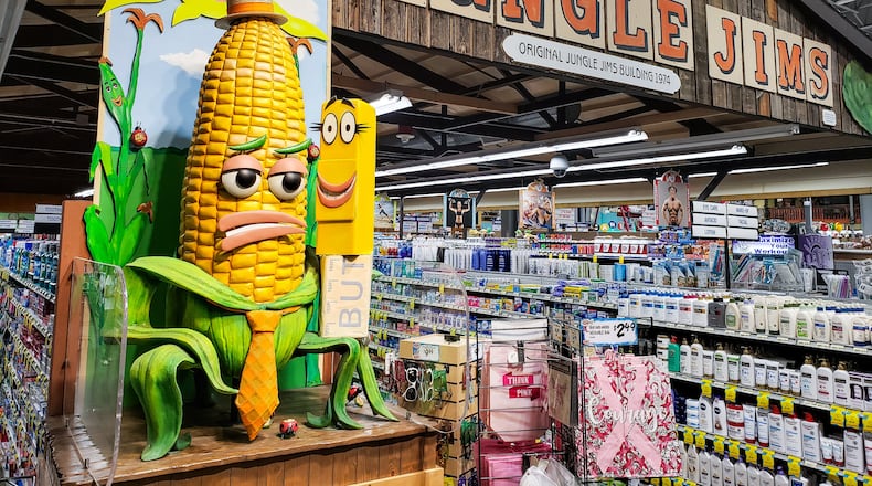 Jungle Jim's International Market in Fairfield has decor designed to get your attention in every department. Keep an eye out for unique decorations, signage, and food items as you walk through the store. NICK GRAHAM/STAFF