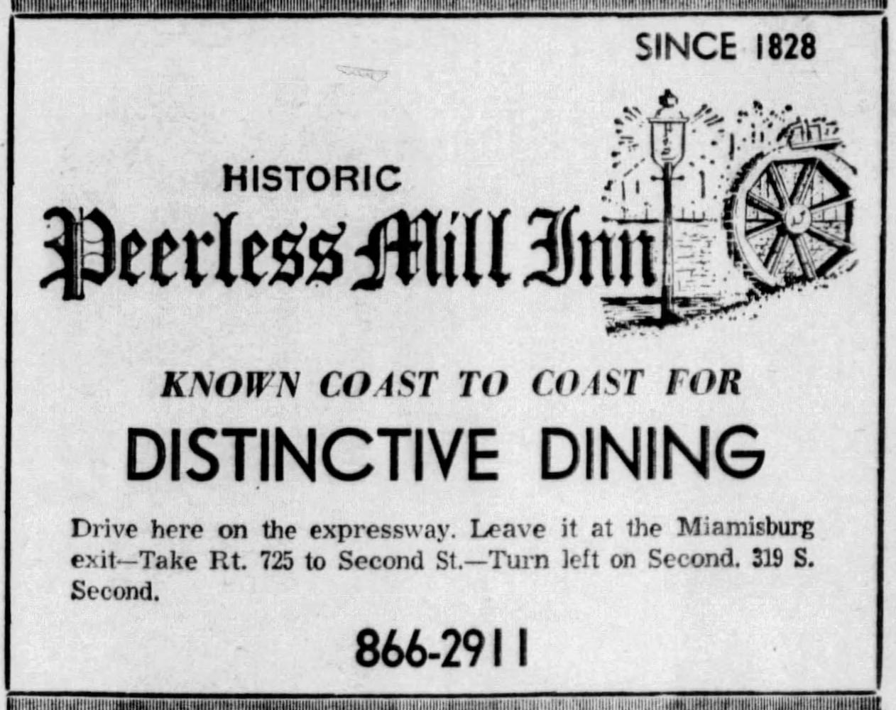 Vintage Restaurant advertising DDN