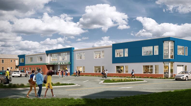A rendering of the Community STEAM Academy - Xenia, which will be located on Church Street. CONTRIBUTED