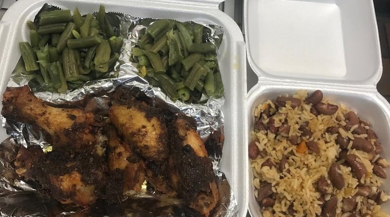 Theresa Barnes and her family opened Eden Spice in early Jan. 2019. Jerk chicken anbd beans and rice is pictured.
