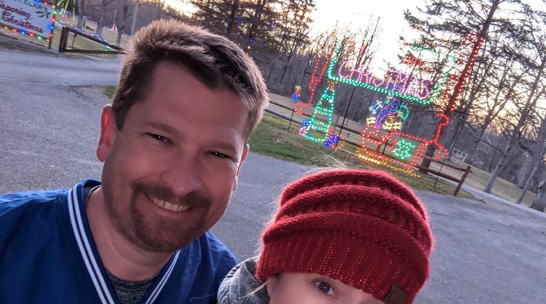 Amber and Lewis Willeford are the co-chairs of the Whispering Christmas holiday lights display in Eaton.