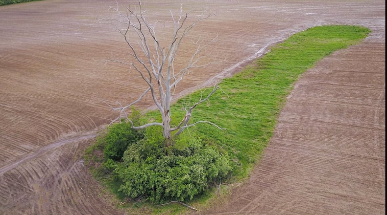 An aerial view of land in Miami Twp. where Ryan Homes proposed building 88 single-family homes. Miami Twp. Trustees rejected the proposal this week. TY GREENLEES/STAFF