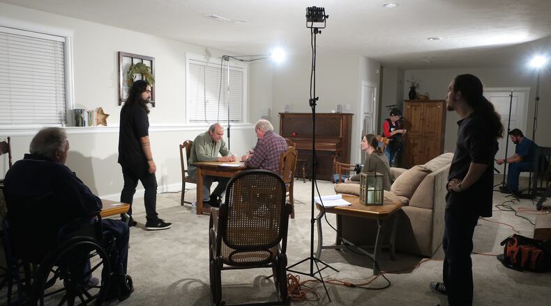 Behind the scenes of "Darkest Edge," a locally produced film slated to have its debut screening July 7 in Miamisburg. CONTRIBUTED