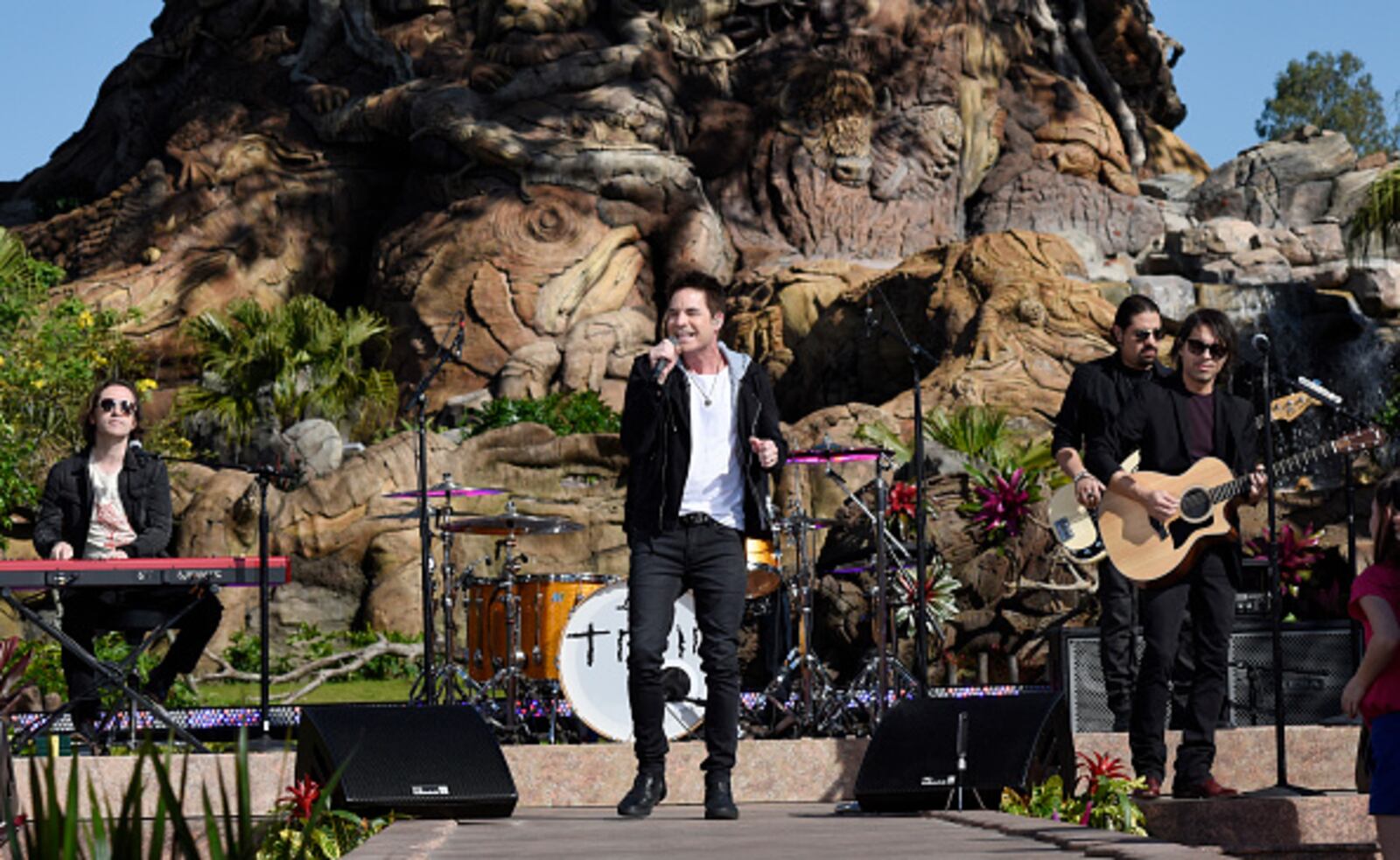 LAKE BUENA VISTA, FL - MARCH 10: In this handout photo provided by Disney Resorts, musician Patrick Monahan of Train performs on ABC's "The View" broadcasting from Disneys Animal Kingdom on March 10, 2017  in Lake Buena Vista, Florida. "The View" broadcasts from Walt Disney World Resort 11a.m-12p.m. ET, through Friday, March 10. (Photo by Todd Anderson/Disney Resorts via Getty Images)