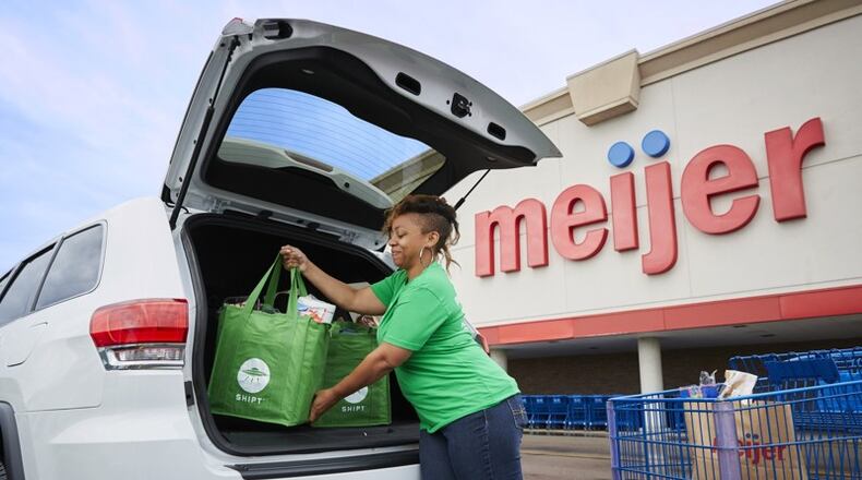 Meijer, in partnership with mobile app company Shipt, will offer home delivery services in Dayton and Cincinnati later this month. CONTRIBUTED