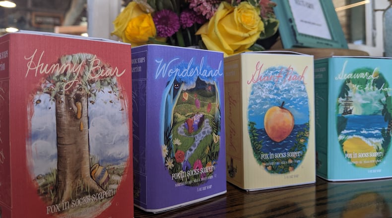 Katie Hall, the owner of Fox in Socks Soapery, worked with artist Valerie Vargas to create a collection of Storybook Soaps. Twenty five percent of all Storybook Soap collection sales will be donated to the Dayton Children’s Hospital.