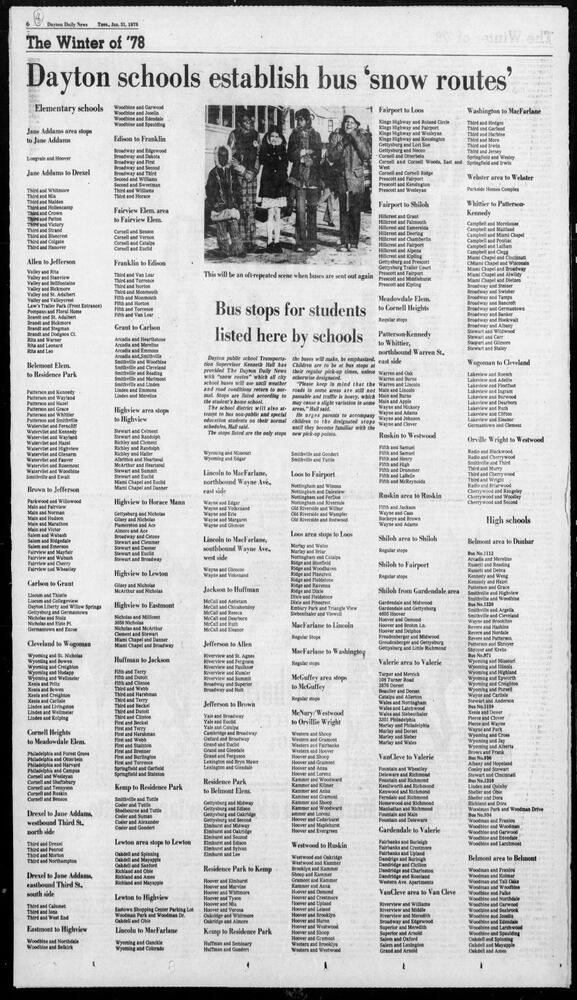 Winter Blizzard of 1978 Dayton