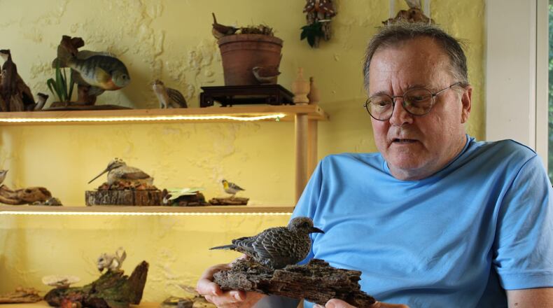 Mike Wright has used his studio in the Oxford Community Arts Center building for more than a decade to make lifelike animal sculptures out of polymer clay. SEAN SCOTT/OXFORD FREE PRESS