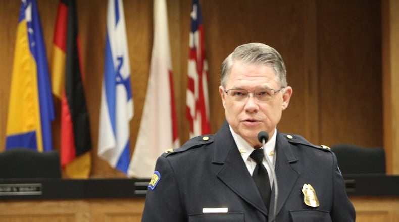 Dayton Police Chief Richard Biehl has been disciplined in the theft of his gun. STAFF