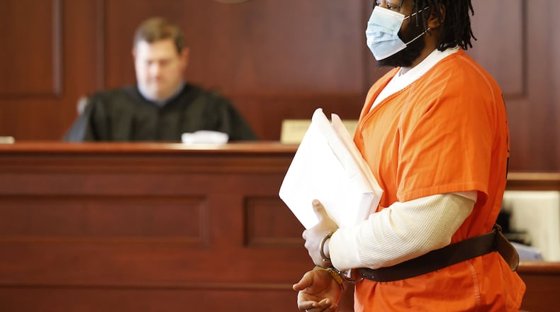 Pictured in this file photo is is Anthony Brown, charged in a fatal shooting at Walmart in Fairfield Twp., appearing for a hearing on Tuesday, Jan. 31, 2023 in Butler County Common Pleas Court in Hamilton. NICK GRAHAM/FILE