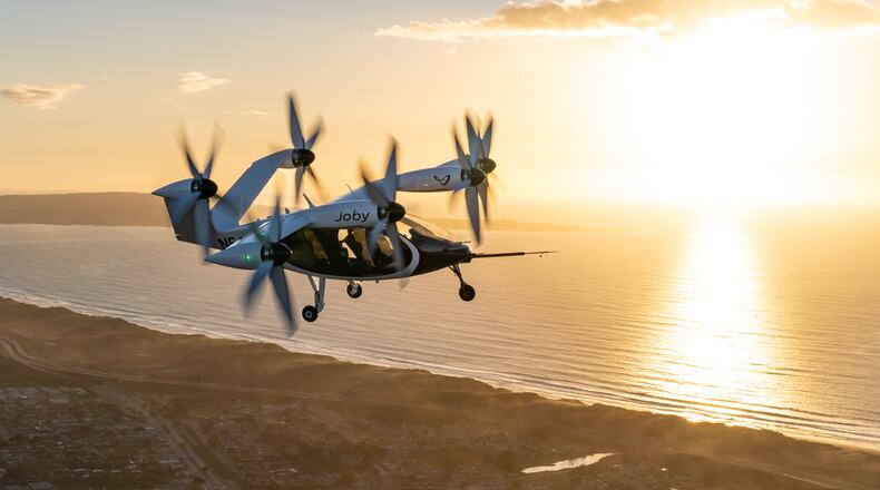 Joby Aviation Inc., a much-watched player in the emerging field of electric vertical takeoff and landing aircraft — often called “flying cars” — will invest up to $500 million to build an aircraft production operation near Dayton International Airport. PROVIDED