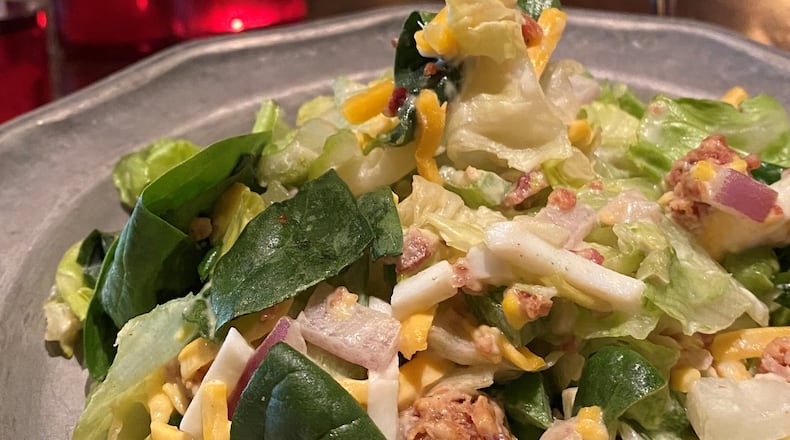 The Peasant Stock’s famous seven layered salad is offered at Figlio, which is located in the restaurant's former space in Kettering. CONTRIBUTED PHOTO