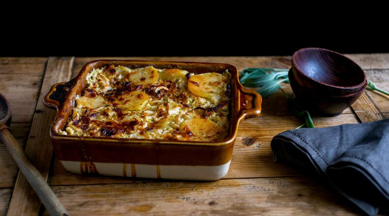 Cabbage and potato gratin, in New York, Feb. 15, 2016. This simple, satisfying gratin can work as a main dish or side.