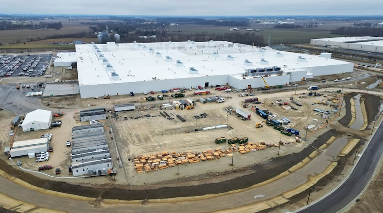 Construction continues on expansion of the DMAX plant on Campus Blvd. in Brookville. NICK GRAHAM/STAFF