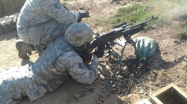 88th Security Forces Defenders qualify on the M240B machine gun at Camp Atterbury in Indiana, prior to deploying. (Courtesy photo)