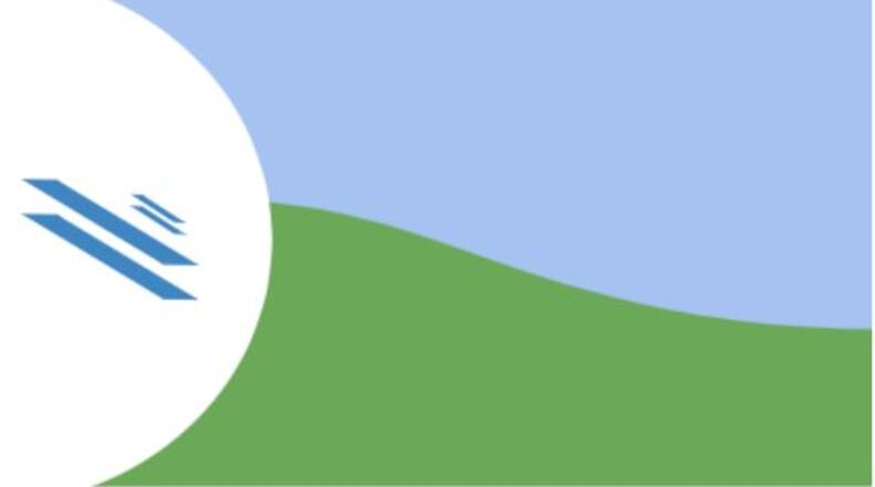 Larry Collins submission. Explanation of flag design: “The ‘D’ shaped field of white is for Dayton, The color White for our hope for peace, Green is for our hope for growth, The descending slope suggests our geographic position in the Miami Valley, sky blue for the unbounded limits or our potential, the Wright flyer connects us to our past, and remains a testament to the fact that, from Dayton, your dreams can lift the course of humanity to the heavens!”