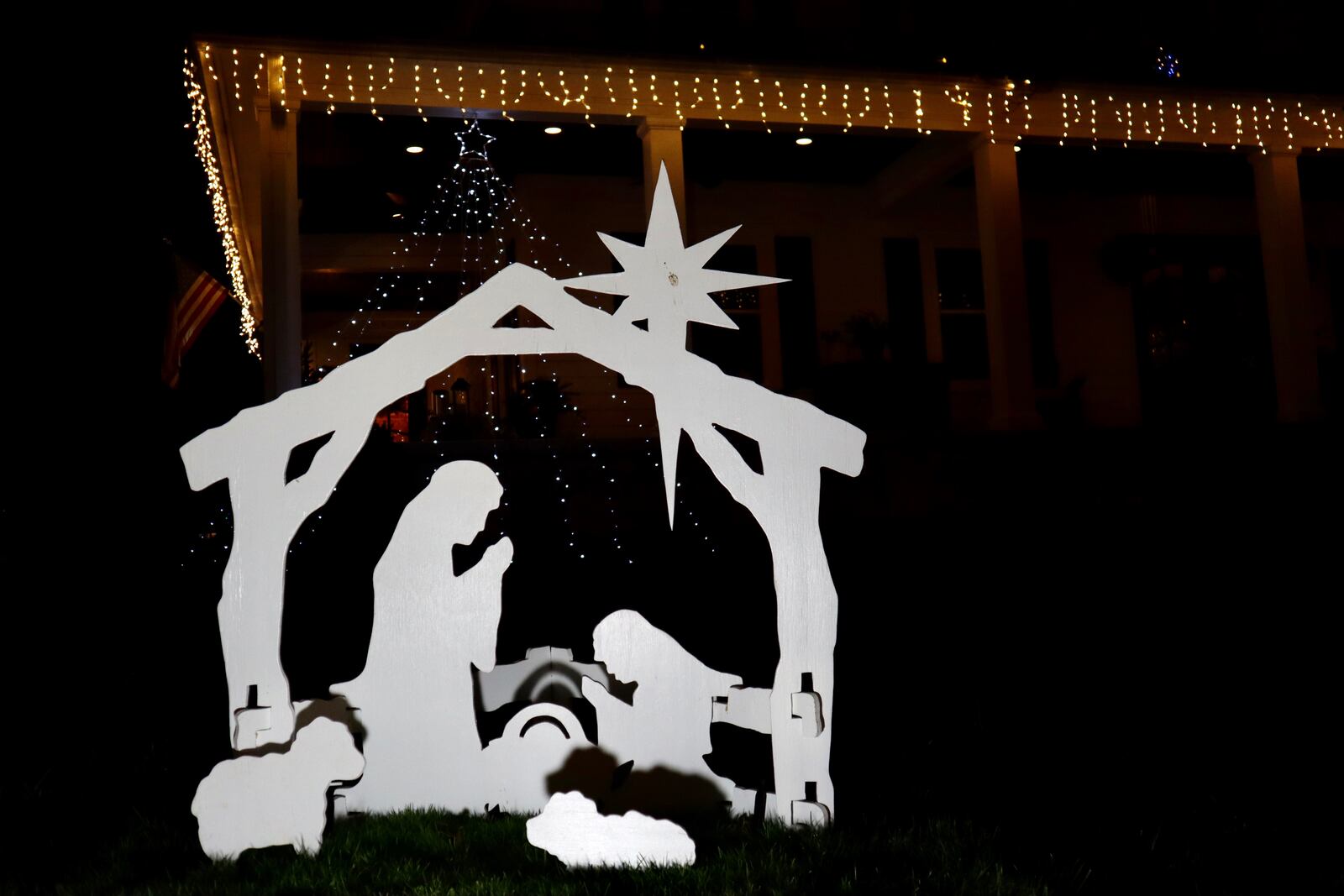 The Derr family added a manger, built by Jessica’s father, to their Christmas display. CONTRIBUTED