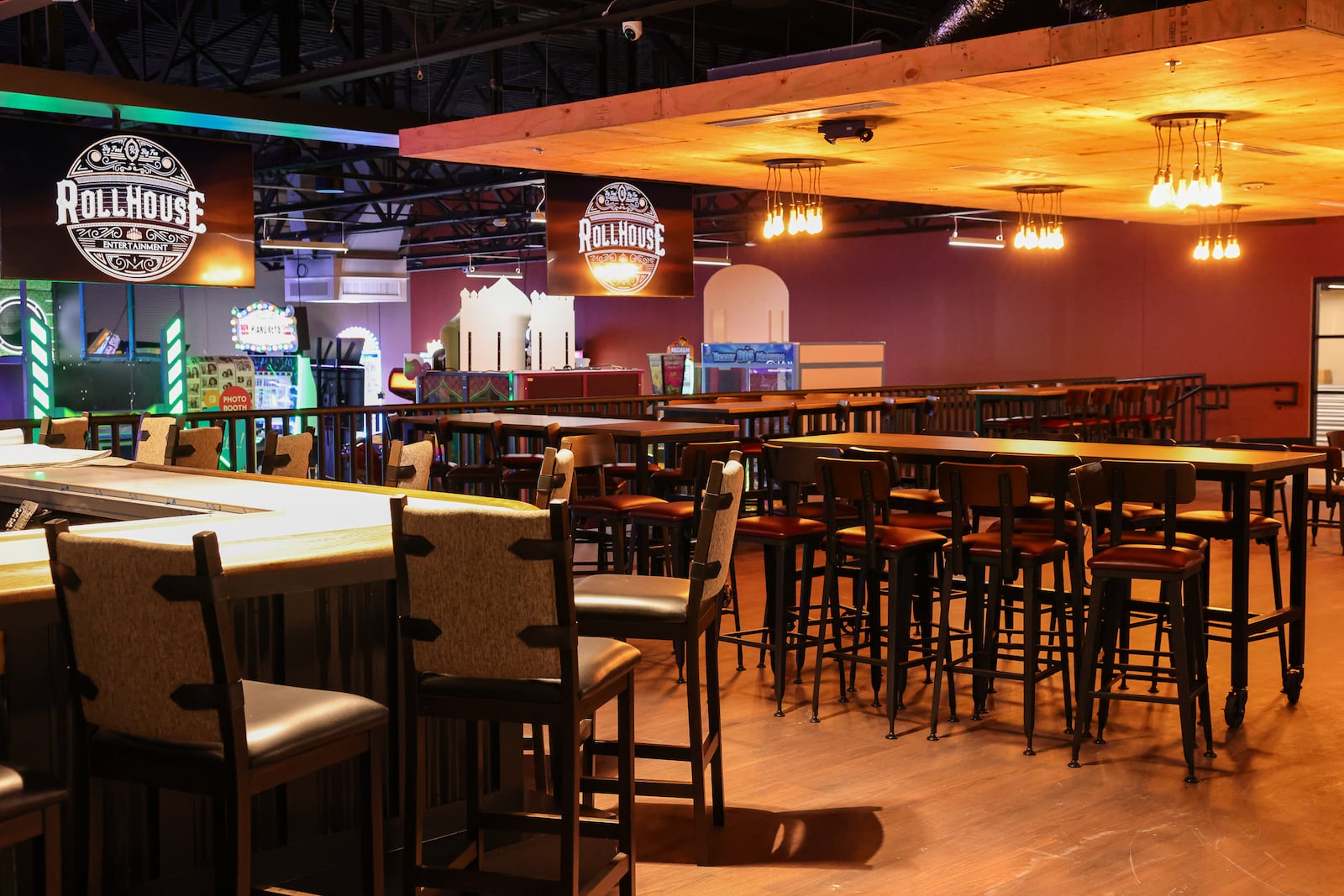 RollHouse Dayton's new dining area seats up to 100 and is serviced by a new commercial kitchen. BRYANT BILLING/STAFF