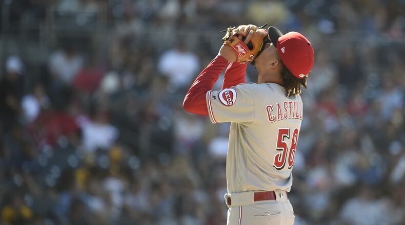 SAN DIEGO, CA - JUNE 3: Luis Castillo #58 of the Cincinnati Reds leaves the game in the fifth inning of a baseball game against the San Diego Padres at PETCO Park on June 3, 2018 in San Diego, California. (Photo by Denis Poroy/Getty Images)
