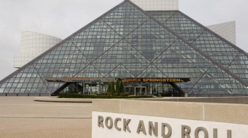 CLEVELAND, OH - SEPTEMBER 25: The Rock and Roll Hall of Fame Museum building, designed by architect by I. M. Pei, is seen in this 2009 Cleveland, Ohio, early morning city landscape photo. (Photo by George Rose/Getty Images)