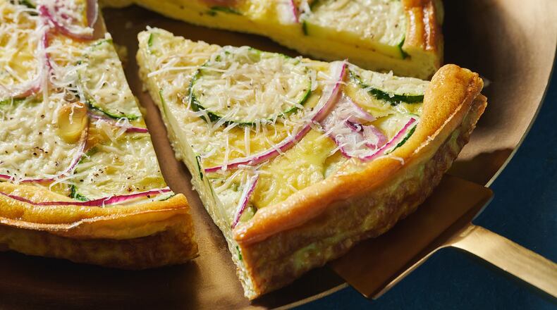 Zucchini and Onion Frittata. FIGURE 1 PUBLISHING/JOANIE SIMON