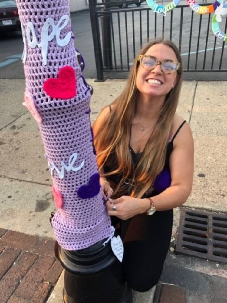 Dayton Oregon District yarn bombing promotes positive messages, community healing