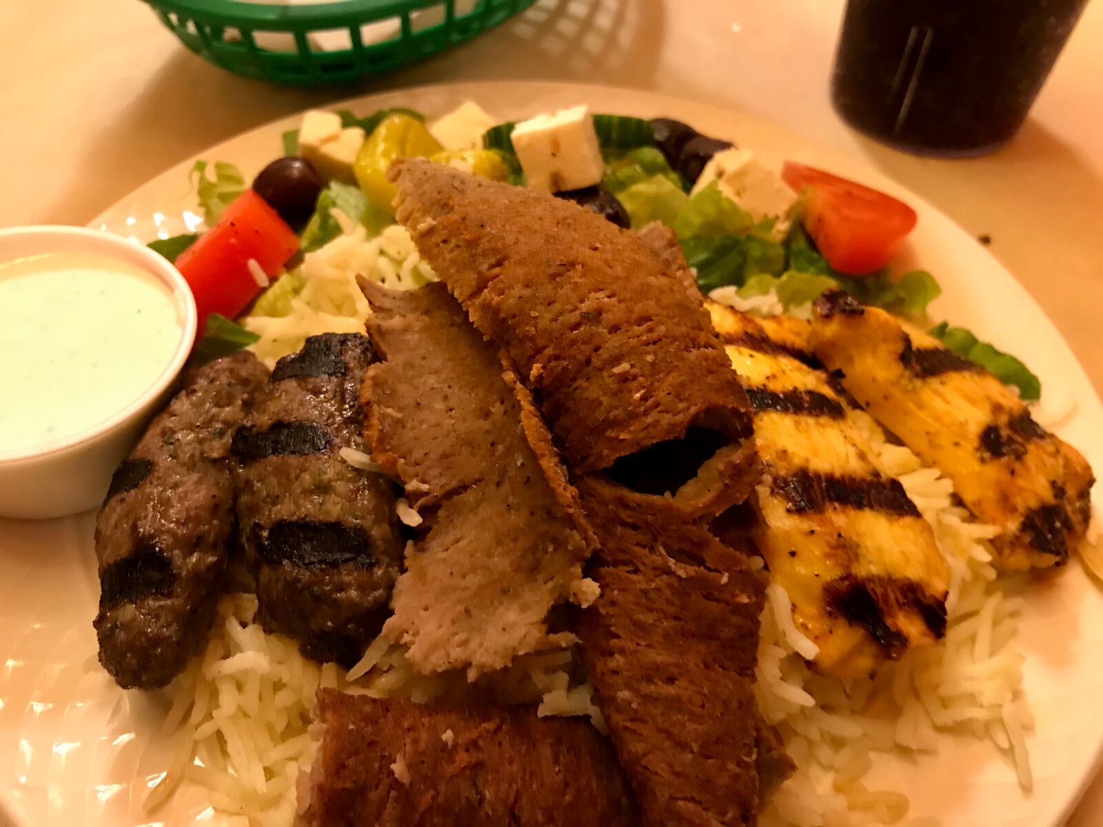 Olive Mediterranean Restaurant's lunch mix platter.