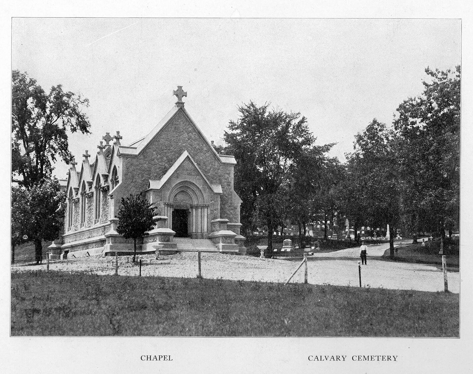 St. Henry’s Memorial Chapel at Calvary Cemetery was dedicated in 1903. The chapel was built to honor the unclaimed dead at St. Henry's Cemetery in Dayton that were reinterred at Calvary Cemetery. FILE PHOTO