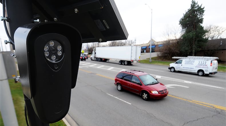 The Kettering Police Department has 10 automated license plate reading stationary cameras that were installed this year. This one is located at the intersection of Dorothy Lane and County Line Road. MARSHALL GORBY\STAFF