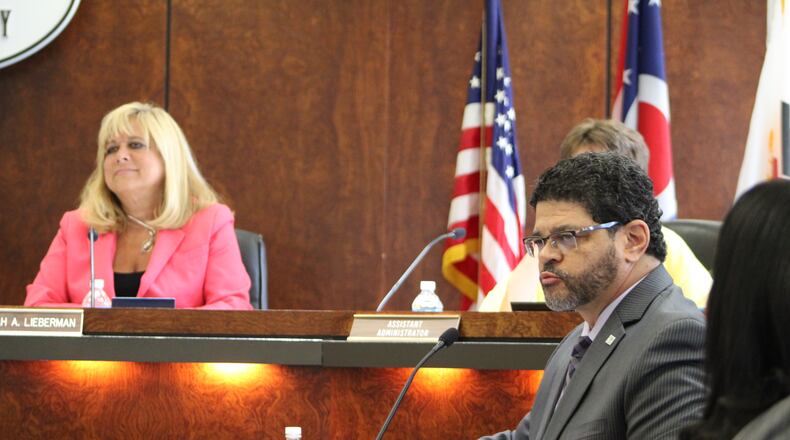 Tom Kelley as an Montgomery County assistant administrator during a 2017 commission meeting. Kelley was named the president and CEO of the United Way of the Greater Dayton Area on Monday, Aug. 1, 2022. CORNELIUS FROLIK / STAFF