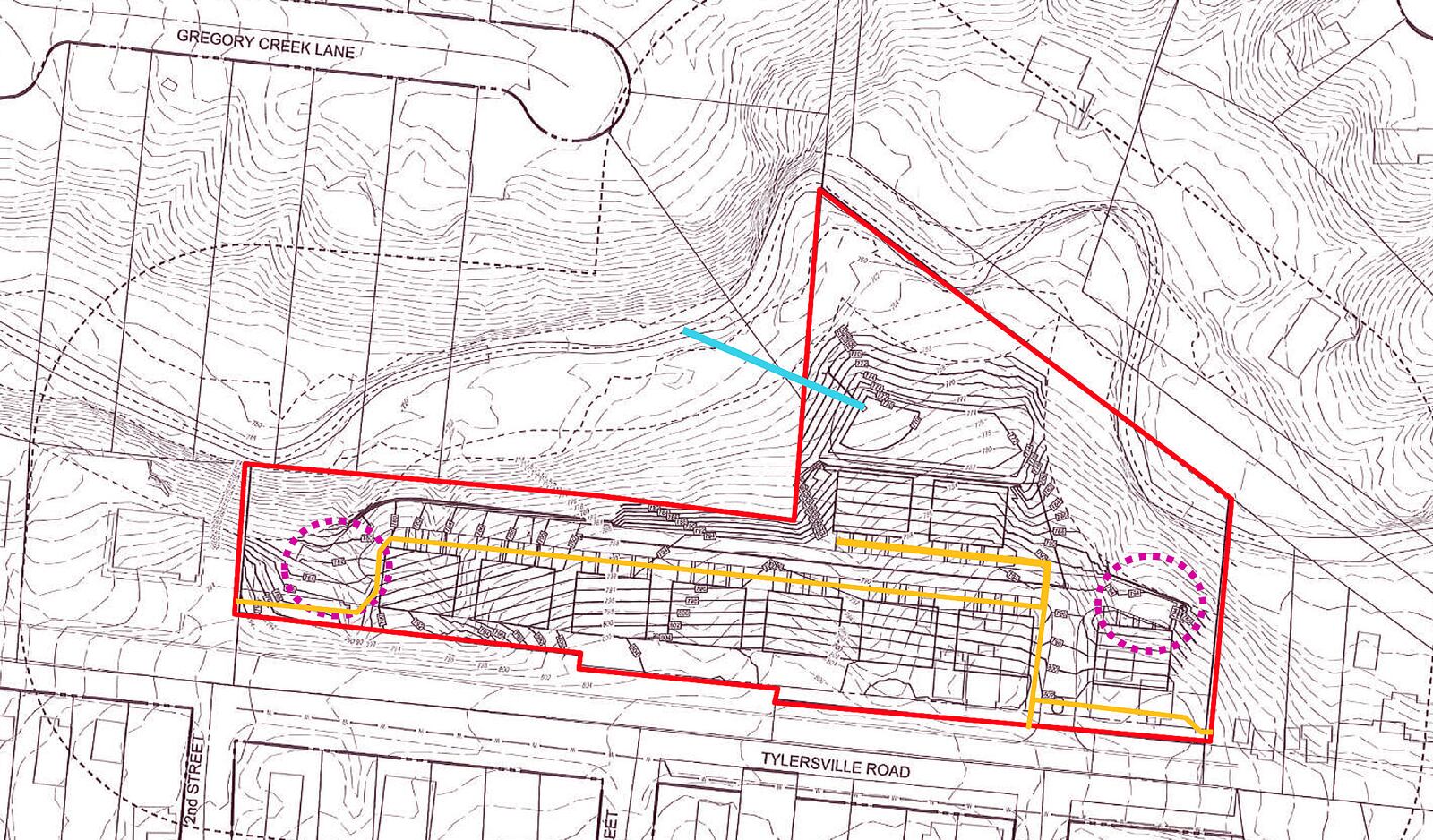 Ten buildings, each with two condominiums are planned for an irregularly-shaped, 5-acre site along Tylersville Road, west of Cincinnati-Dayton Road. Eight buildings would be constructed along Tylersville. CONTRIBUTED