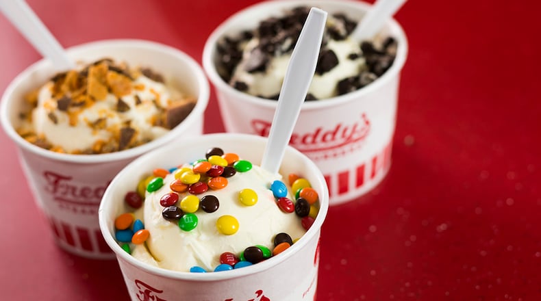 Freddy’s Frozen Custard & Steakburgers is celebrating National Frozen Custard Day by offering a free single-topping mini sundae to its app users who have signed up for Freddy’s rewards program.