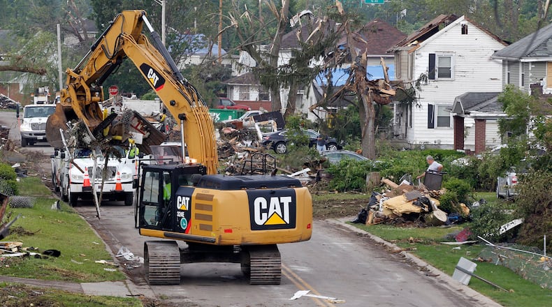 The Ohio Department of Transportation removed debris in Harrison Twp. following the 2019 Memorial Day tornadoes. TY GREENLEES / STAFF
