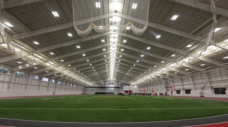 Wittenberg University held a grand opening ceremony and open house for its new Health, Wellness & Athletic Complex called "The Steemer" Friday evening. The new $40 million facility features an indoor athletic field, running track and strength training center. BILL LACKEY/STAFF