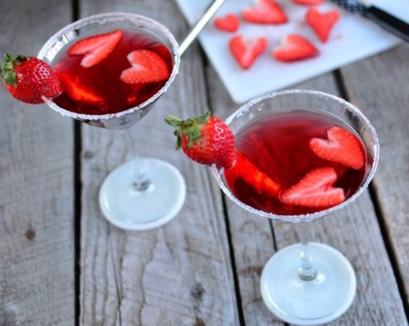 V-shape sliced strawberries are the perfect extra touch for that special someone who has captured your heart.