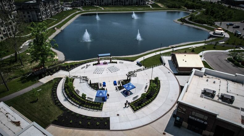 The City of Centerville held a dedication ceremony for the completion of Cornerstone Park Wednesday, May 17, 2023. JIM NOELKER/STAFF