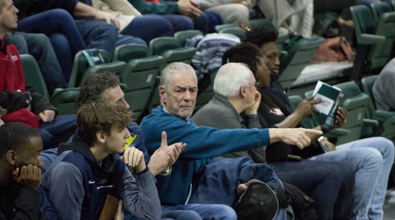 Dick Nagy, a longtime college coach and the father of Wright State coach Scott Nagy, during a game vs. IUPUI Dec. 30, 2017 at the Nutter Center. Allison Rodriguez/CONTRIBUTED