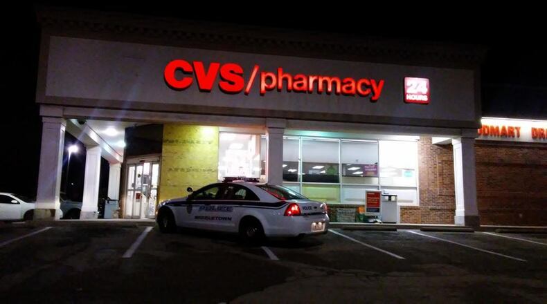Several pharmacies in Southwest Ohio have been robbed in the past year, including this one in Middletown.