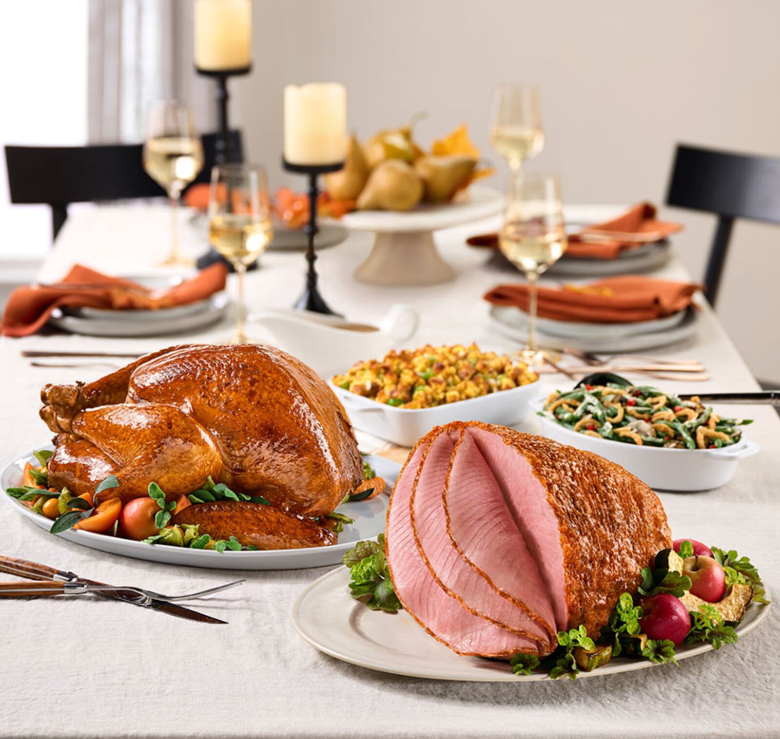 Honey Baked Ham Co. offers a Thanksgiving meal that serves 14-18 for $164.99. CONTRIBUTED