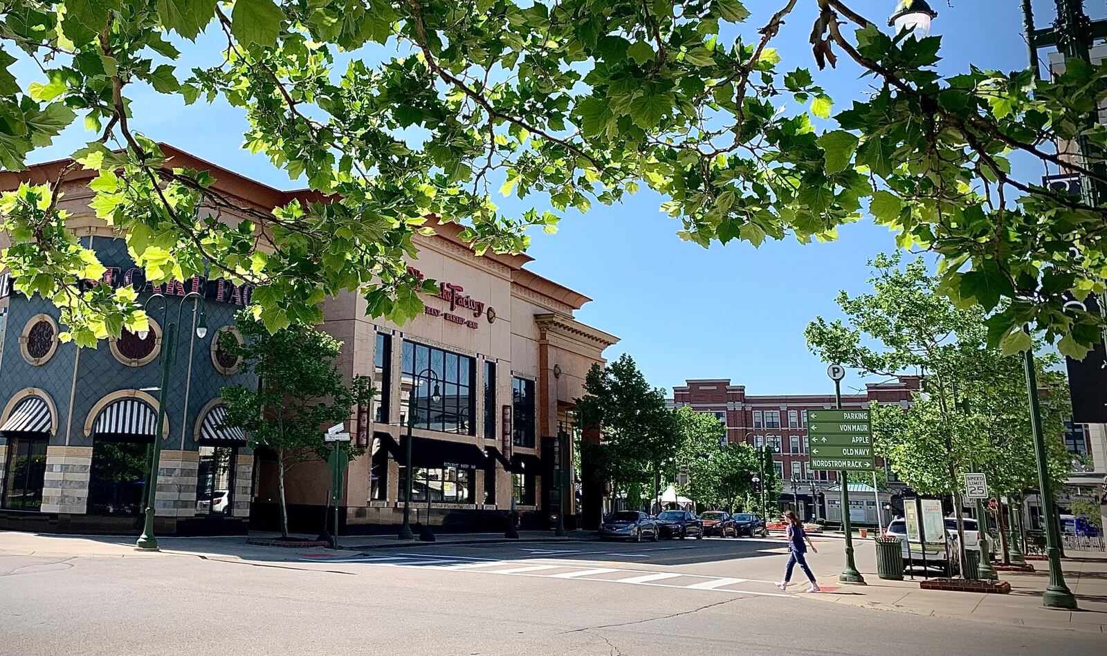 The Greene Town Center in Beavercreek lives up to its "green" name on a sunny Tuesday, May 16, 2024. MARSHALL GORBY / STAFF