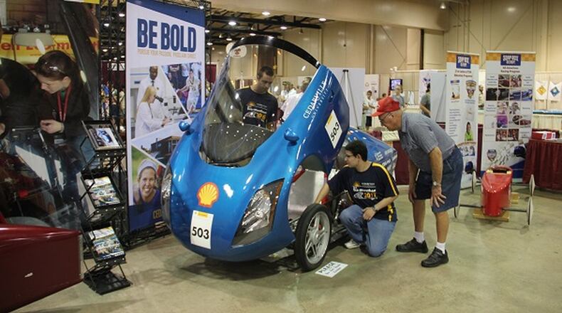 A display by Cedarville University students at the Ohio State Fair won an award in August for best technology exhibit. (Cedarville University photo)