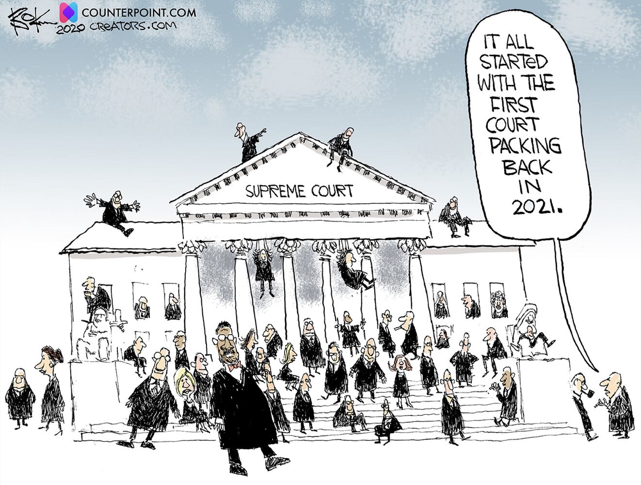 Week in cartoons: Town halls, Amy Coney Barrett and more