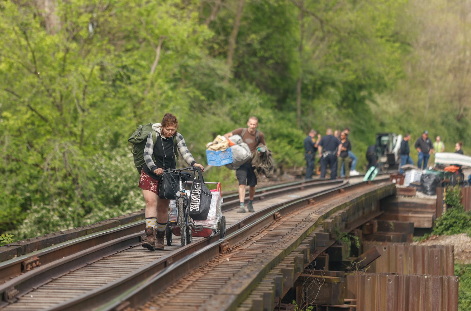 Residents Leaving Homeless Encampment